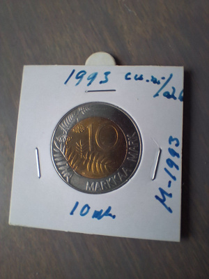 10 markkaa, mk 1993 kl. 8-9