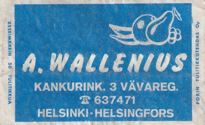 Helsinki, A. Wallenius,   s85