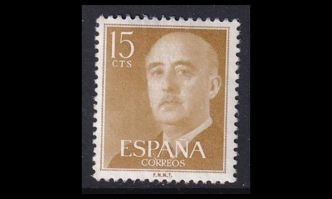 Espanja 1041a ** Generalissimo Franco 15 C okra (1955)