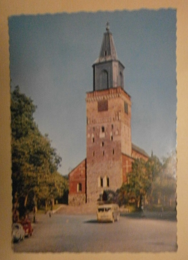 Turku, Tuomiokirkko, linja-auto, väripk, ei p.