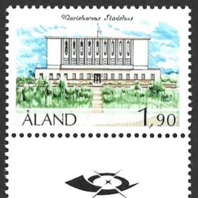 Ål 1989 Maarianh. kptalo 1,90 mk välilöpari logo ** LaPe 032