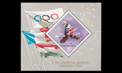 Unkari 2378BL62A ** Talviolympialaiset Grenoble blokki (1967