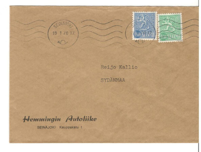 Seinäjoki,  v. 1970  firmakuori kotiseutukeräilijälle
