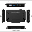 USB A - SATA & IDE -sovitin + virtalähde #30555 - pikkukuva 2