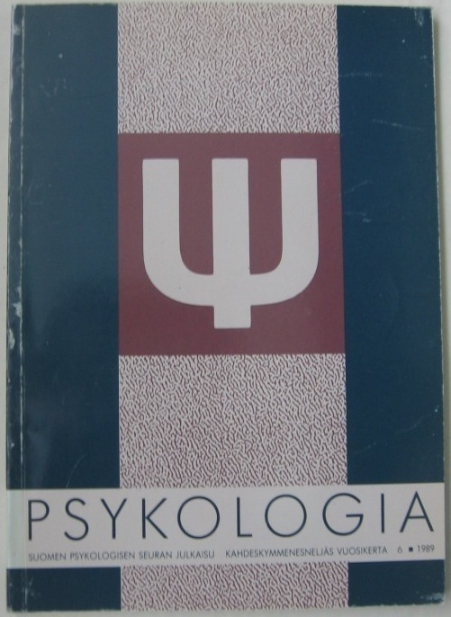 Psykologia 6/89. Suomen Psykologinen seura. ss. 433-512