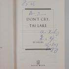 Qiu Xiaolong : Don't Cry, Tai Lake (signeerattu) - pikkukuva 3
