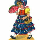 WANHA / Krinoliinimekkoinen tyttö ja tulppaanit. 1930-l. - pikkukuva 2