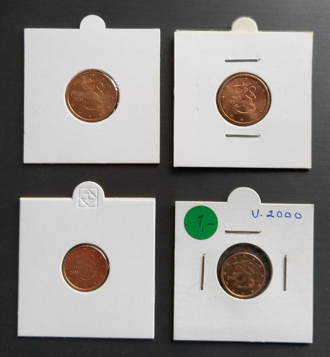 Suomi, eurokolikot, 1 c 2000 ja 2003, 2 c 2002 ja 2003