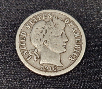USA Barber dime 1916