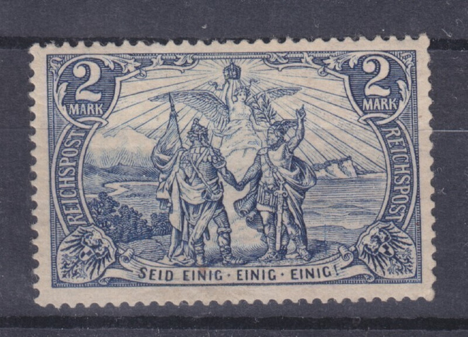 Saksa reich 1900 2 mk germania liimakkeellisena