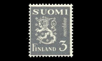 334 ** Leijona 3 mk harmaa (1947)