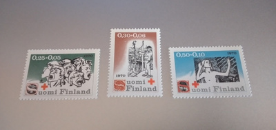 1970 Punaisen Ristin merkkisarja leimaamattomana**
