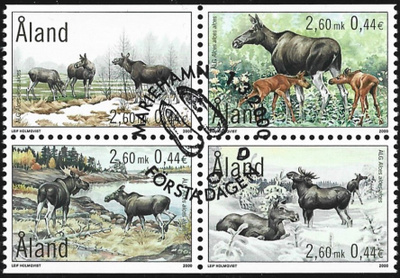 Åland 2000 ÅV 8 Hirvet 2,60 mk EP leima NELILÖ LaPe 171-174
