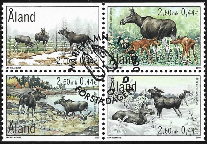 Åland 2000 ÅV 8 Hirvet 2,60 mk EP leima NELILÖ LaPe 171-174