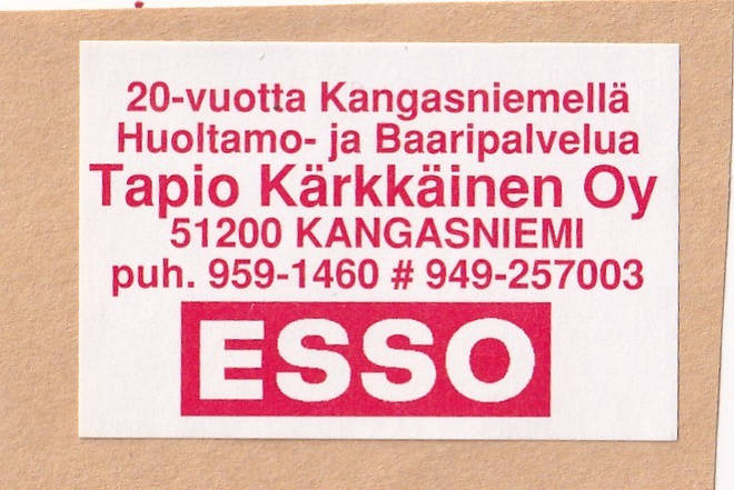 Kangasniemi, Tapio Kärkkäinen Oy, ESSO.  b432