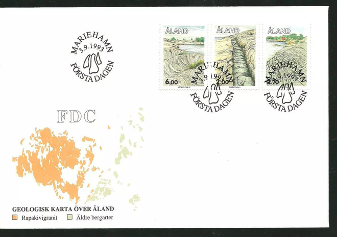 ÅLAND EPK FDC 5/1993: Geologia, maisemat sarja