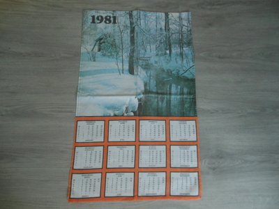 Kalenteripyyhe vuodelta 1981