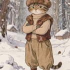 Kissalla pussihousut ja karvalakki - pikkukuva 1