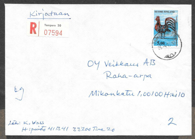 Postilähetys -  Yl.m. 5mk R (LAPE 797) Tampere 26.4.1978