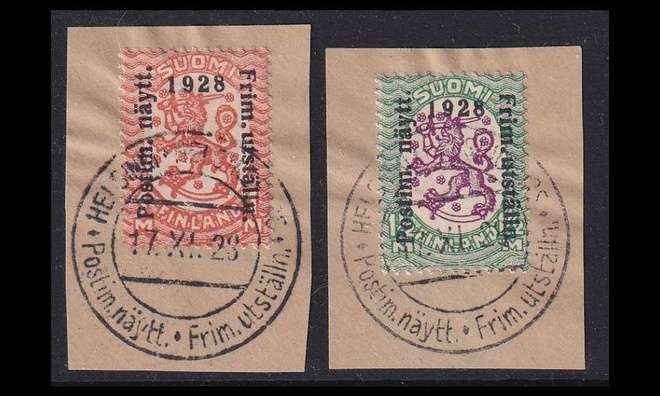 137-8 o Postimerkkinäyttely leikkeellä (1928)
