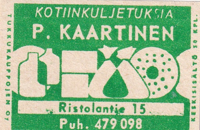 P. Kaartinen, Ristolantie 15  , Tukkukauppojen Oy 7/9