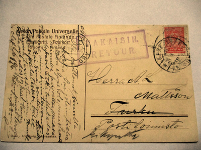 1913 TAKAISIN. ltk- leima kortilla