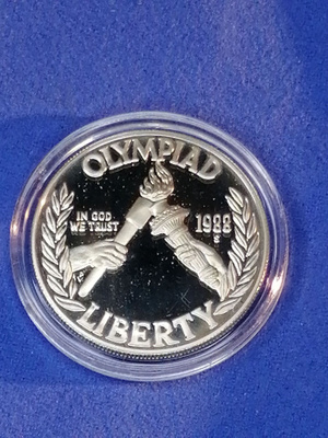 USA 1 Dollar 1988 Soulin Olympialaiset Hopeaa Proof