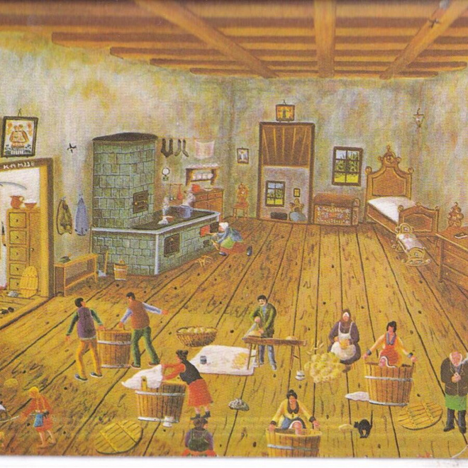 Siegeried Kratochwil. 1916,  Making Sauerkraut,. e233