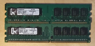 Kingston DDR2 DIMM-muistit 1GB+512M