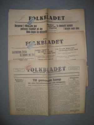 Sanomalehti: (Nya) Folkbladet 3 kpl