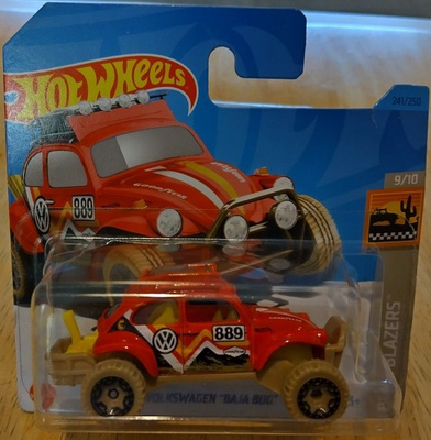 VW Baja Bug Red 2D Red Kupla Hot Wheels Baja Blazers TH 1:64