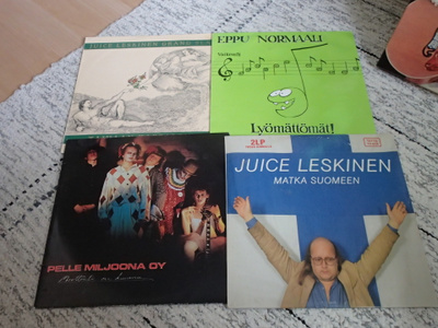 LP levy 4 kpl, Juice 2 kpl + Pelle + Eppu