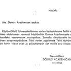 HELSINKI 18.7.62 LEIMA M54F 10MK DOMUS ACADEMICA LÄHETTÄJÄ O - pikkukuva 2
