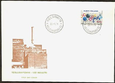 1971 teollisuutemme FDC pvm-leimalla