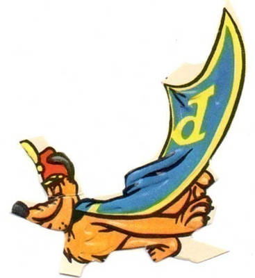 WANHA DISNEY / Pluto viitta yllään hattu päässä. 1960-l.