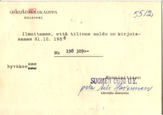 FIRMAKORTTI SUOMEN UUNI OY MALMI