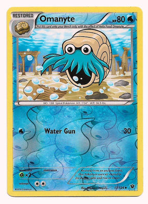Omanyte 17/124 Reverse Holo Pokemon TCG