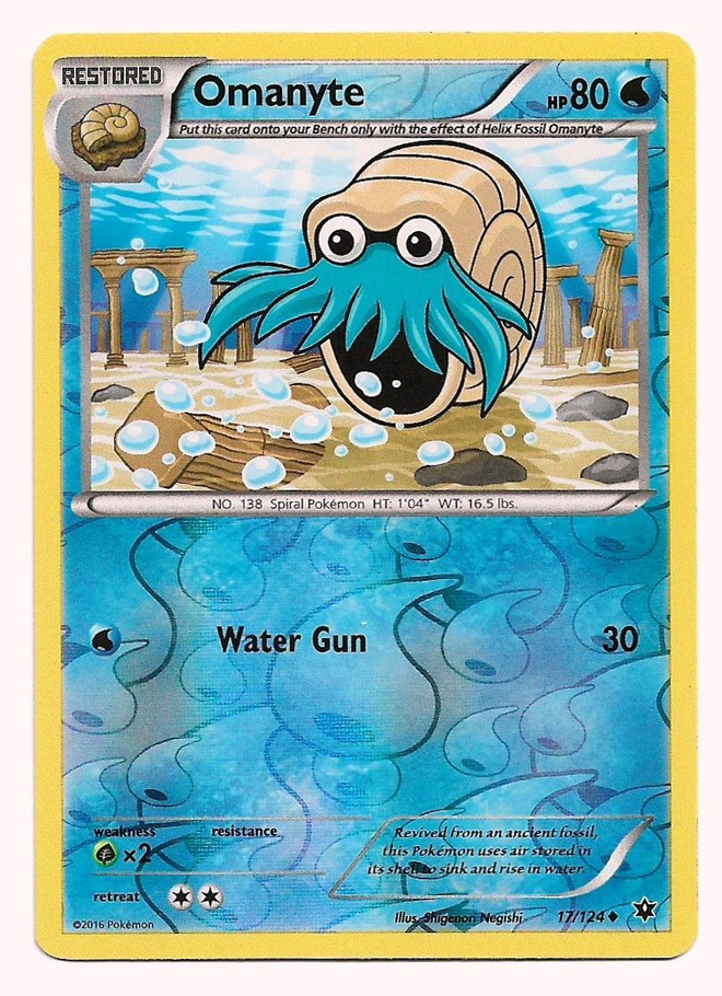 Omanyte 17/124 Reverse Holo Pokemon TCG