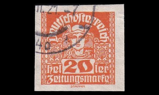 Itävalta 303x o Sanomalehtimerkki 20 H (1920)