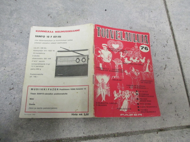 TOIVELAULUJA 76 - vanha lauluvihko v 1968