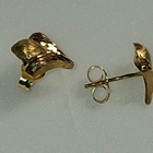 Kultaiset 14 k timanttileikattu/ satiini matta korvakorut Uu - pikkukuva 3