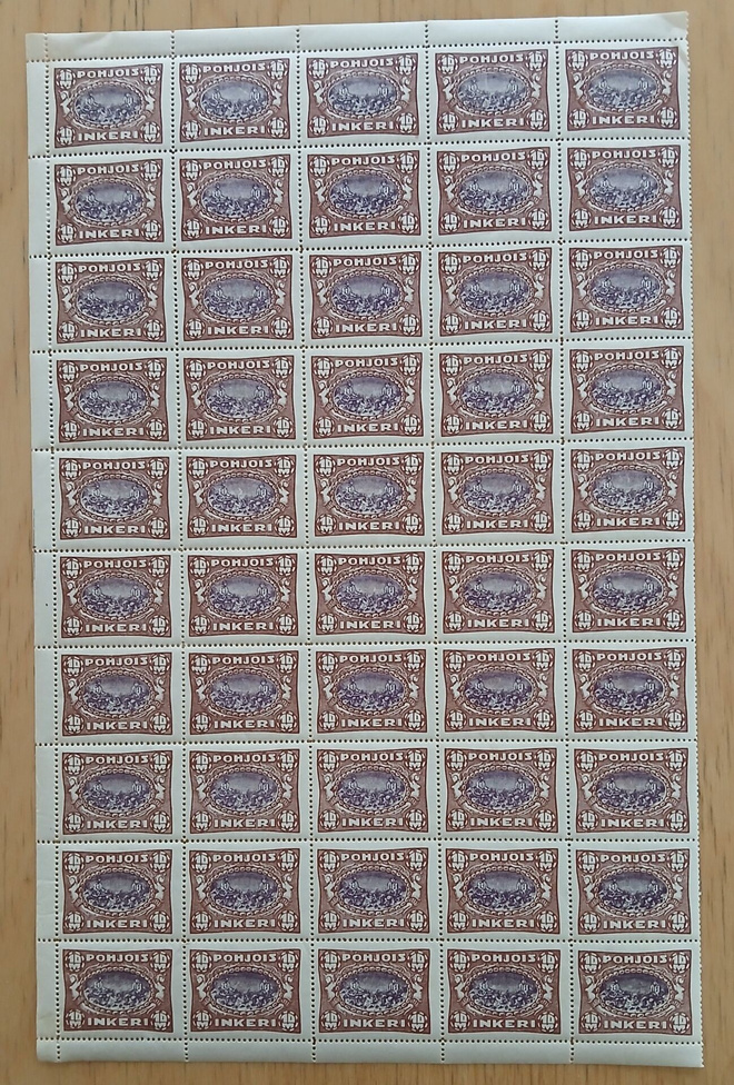 POHJOIS-INKERI 14, 10mk, puoliarkkia vuodelta 1920**.