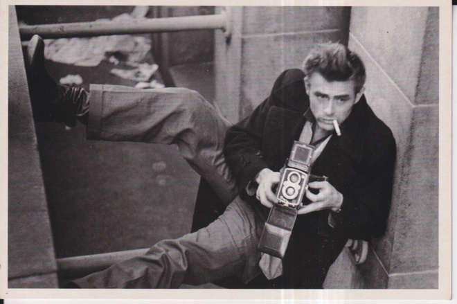James Dean with his camera 1954. filmitähti, star,    e75