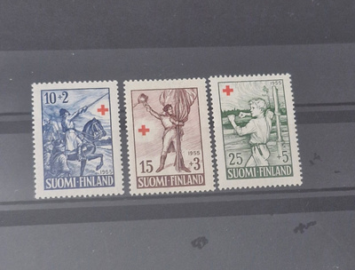 1955 PUNAINEN RISTI SARJA **, LAPE 447, 448 JA 449