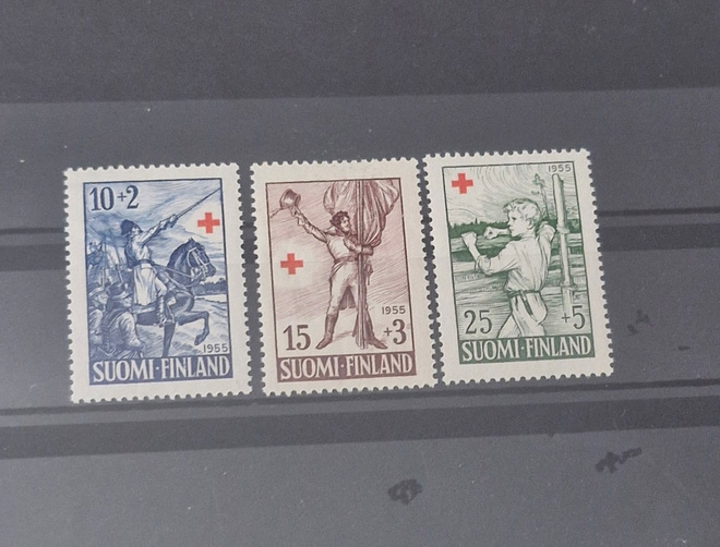 1955 PUNAINEN RISTI SARJA **, LAPE 447, 448 JA 449