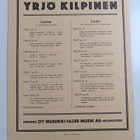 Yrjo Kilpinen : Tunturilauluja = Fjällsånger = Fjeldliede... - pikkukuva 2