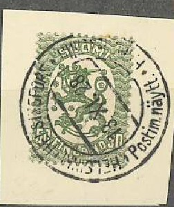 1921 50p vihreä leima: Postim.näytt. 1928