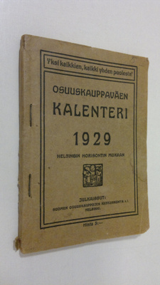 Osuuskauppaväen kalenteri 1929 : Helsingin horisontin mukaan