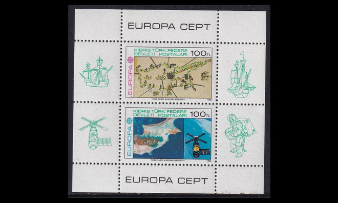 Turkki Kypros 127-8BL4 ** Europa suuret saavutukset (1983)