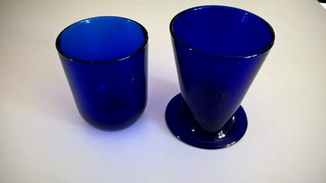 2 x sininen lasi Luna ja Stefan Lindfors Iittala